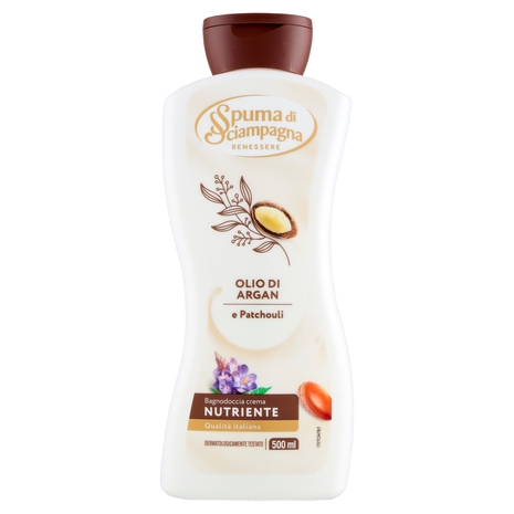 Spuma di Sciampagna Benessere Nutriente Bagnodoccia Crema Olio di Argan e Patchouli 500 ml